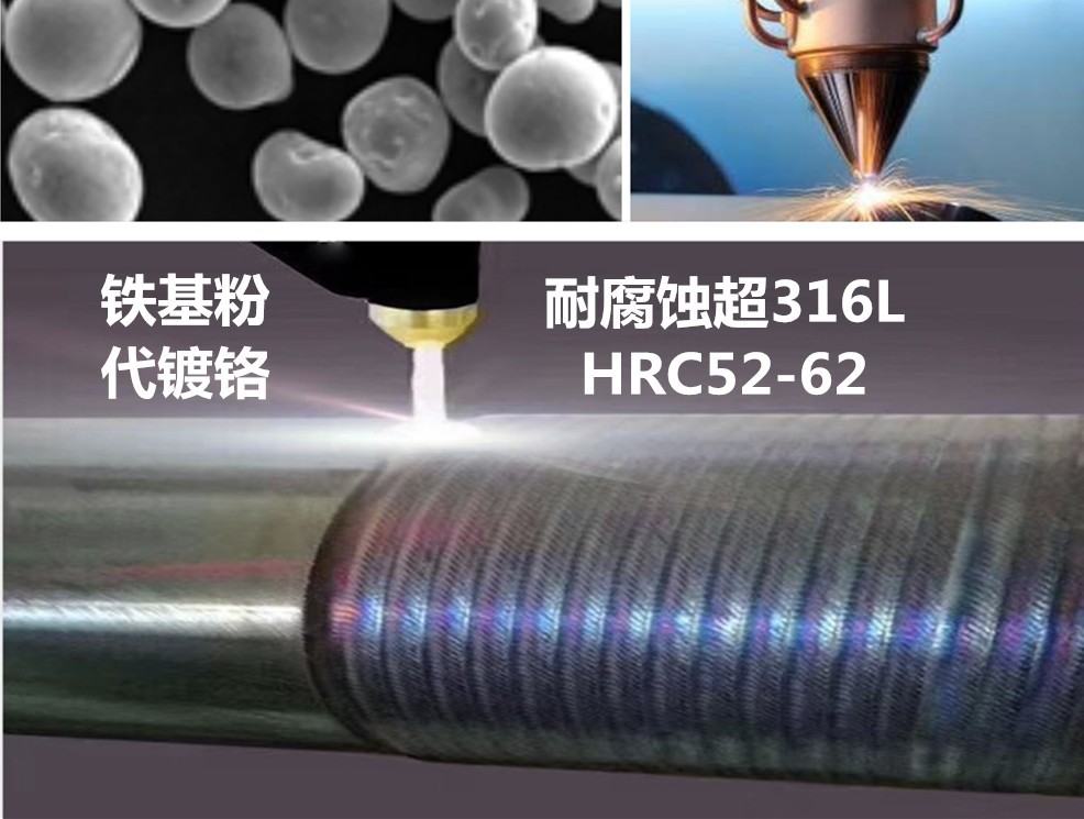 奥泰新材高速激光熔覆或PTA等离子超薄喷焊用耐腐蚀超316L、HRC50铁基合金粉代镀铬